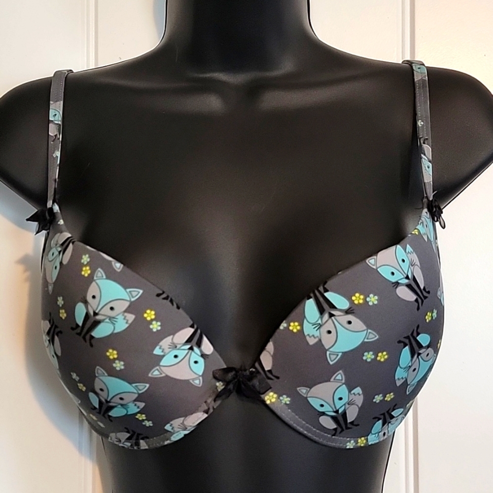 Sophie B Fox Print Padded Pushup Bra 32DD